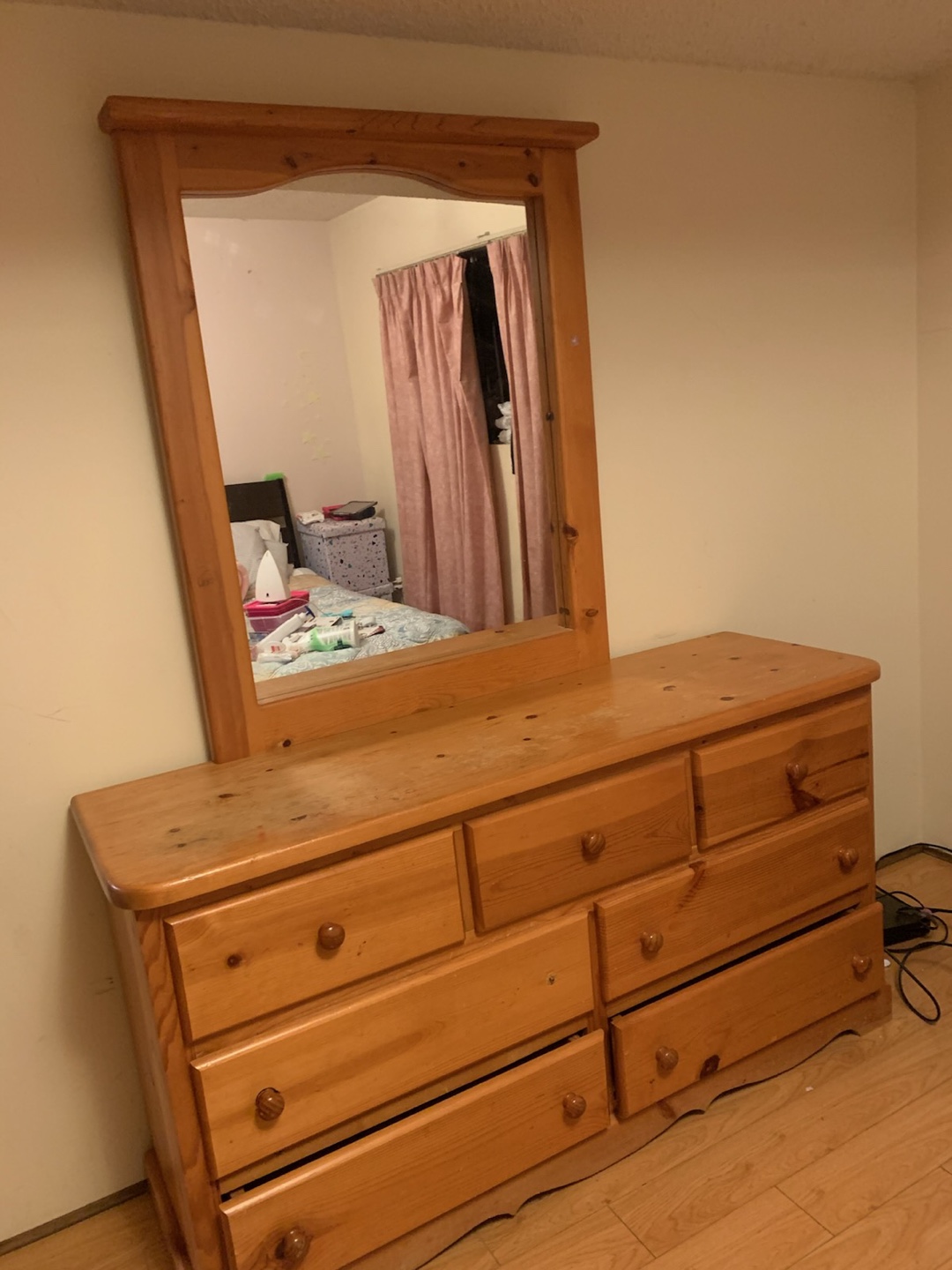 Wooden Dresser with Mirror - photo 4