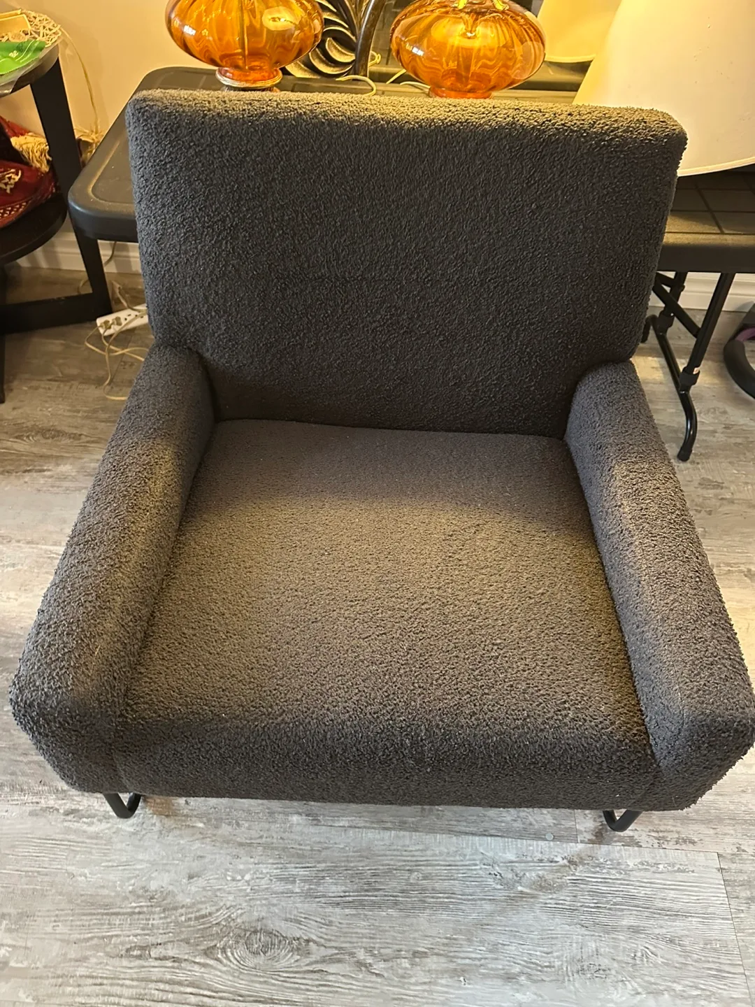 Grey Armchair with Black Legs image indicator(2)