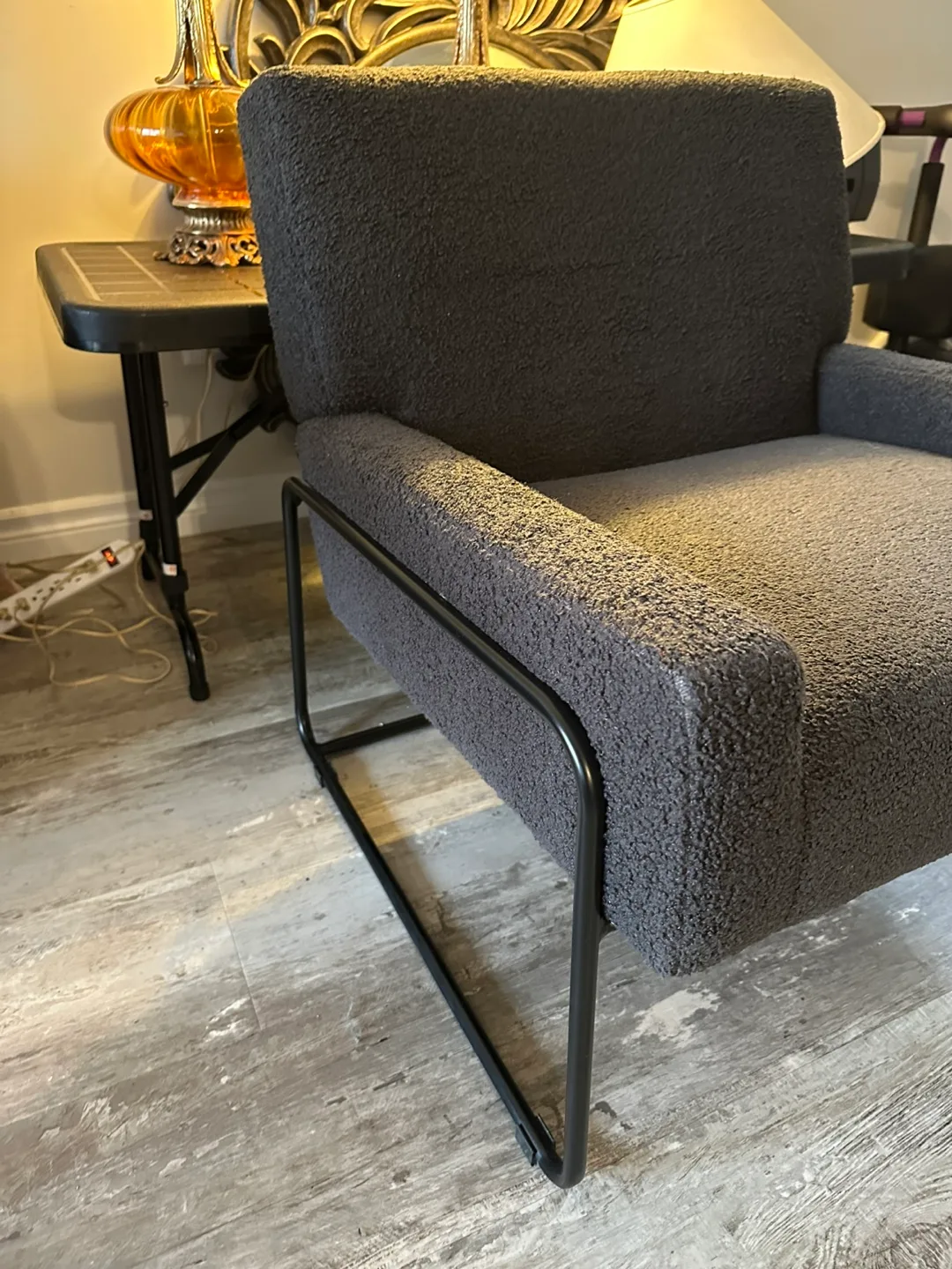 Grey Armchair with Black Legs image indicator(4)