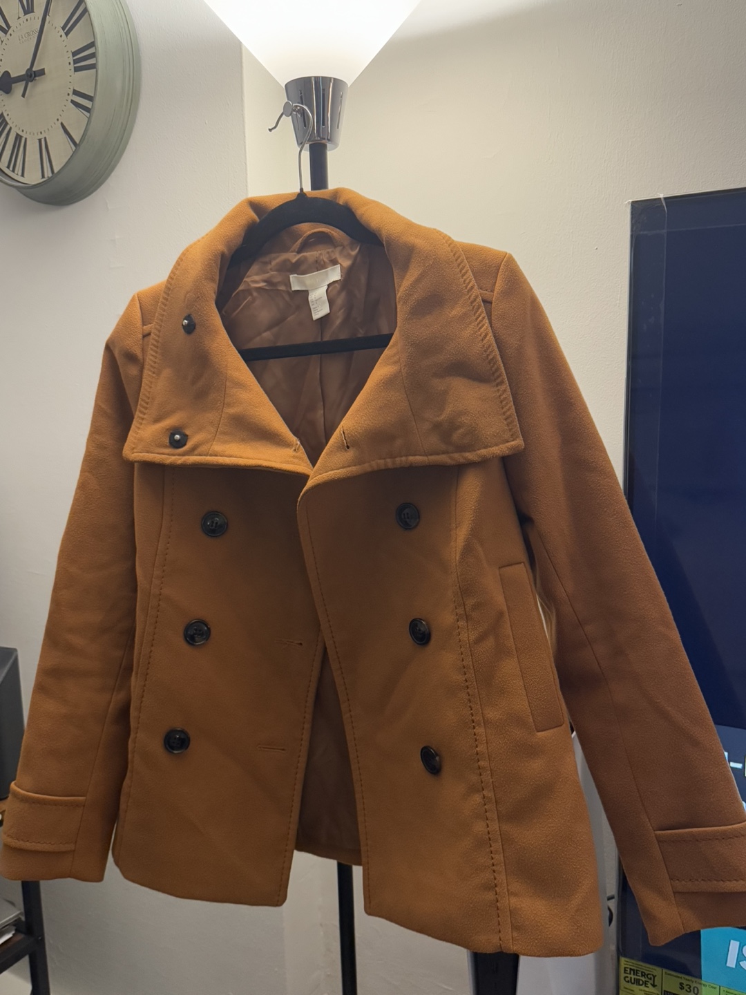 Brown Double Breasted Peacoat