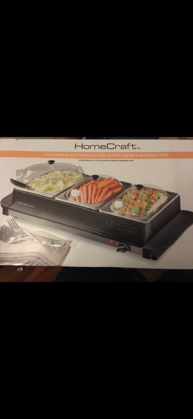 HomeCraft Stainless Steel Buffet Server & Warming Tray