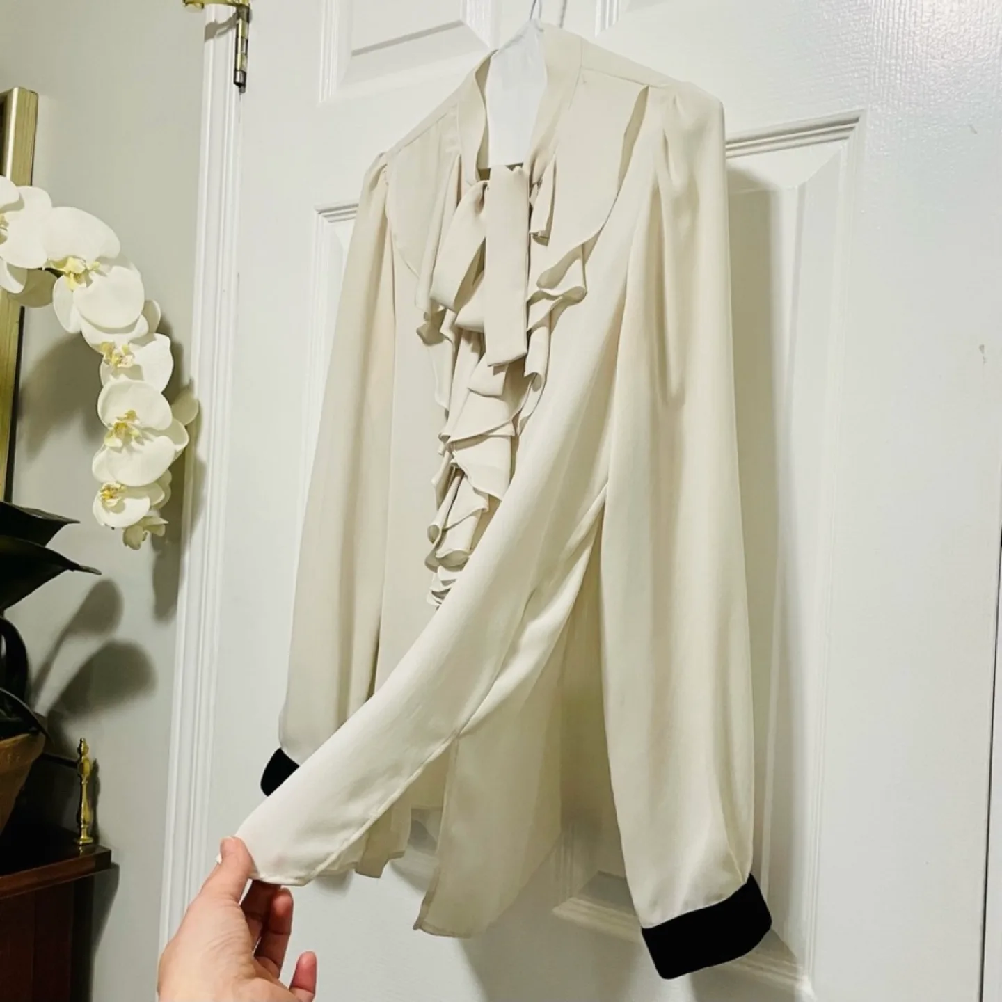 Zara Beautiful Long Sleeve Ruffled Blouse image indicator(6)