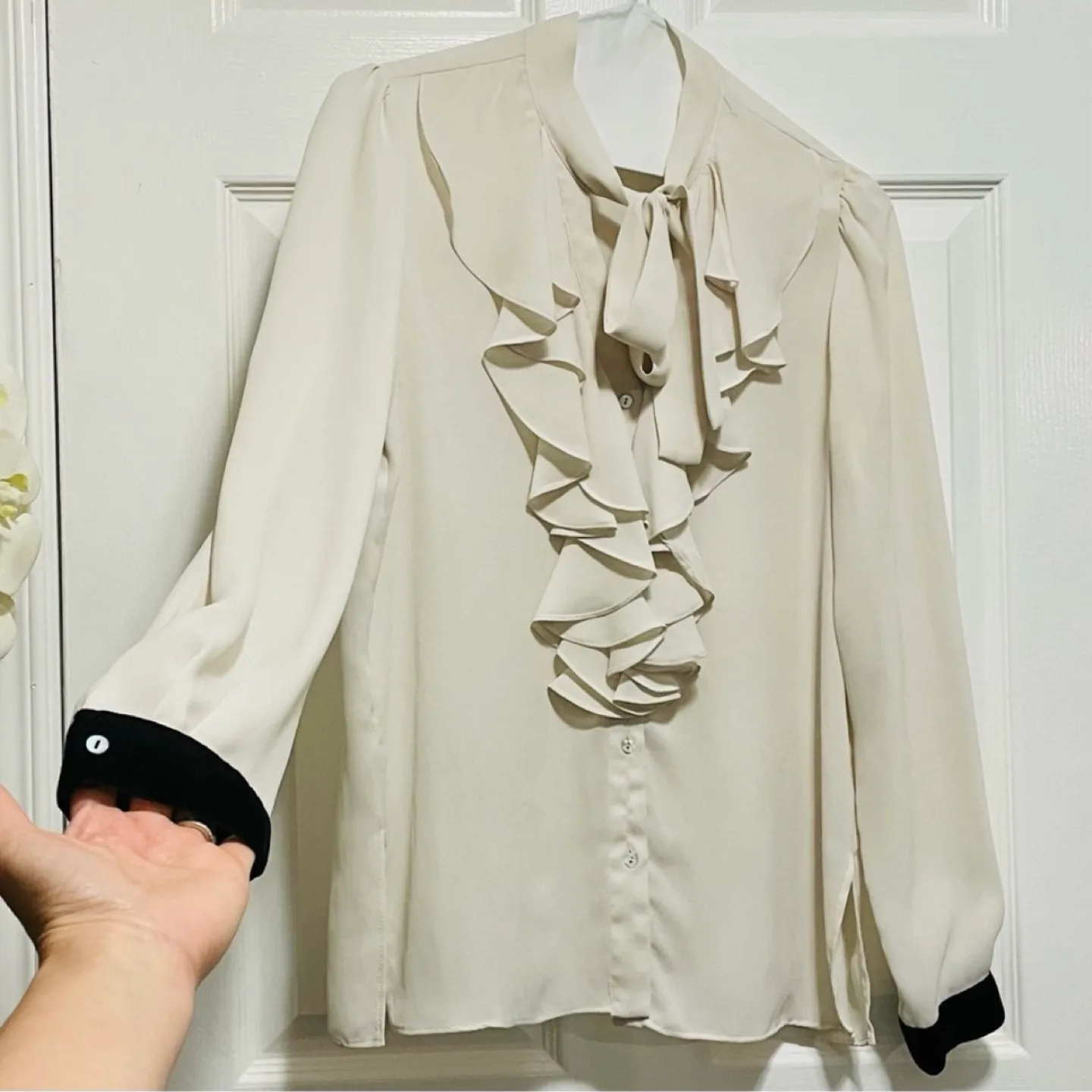 Zara Beautiful Long Sleeve Ruffled Blouse image indicator(4)