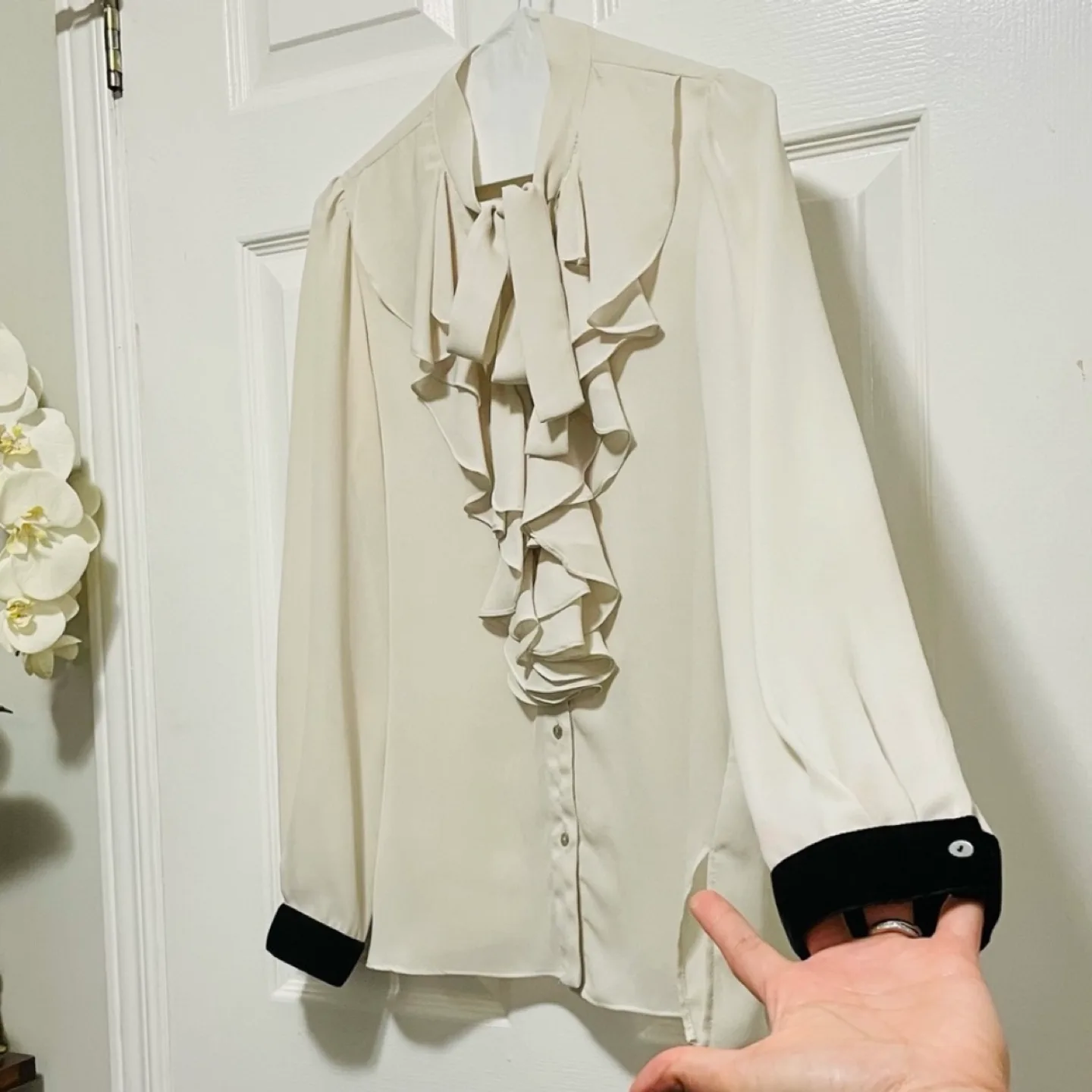 Zara Beautiful Long Sleeve Ruffled Blouse image indicator(5)