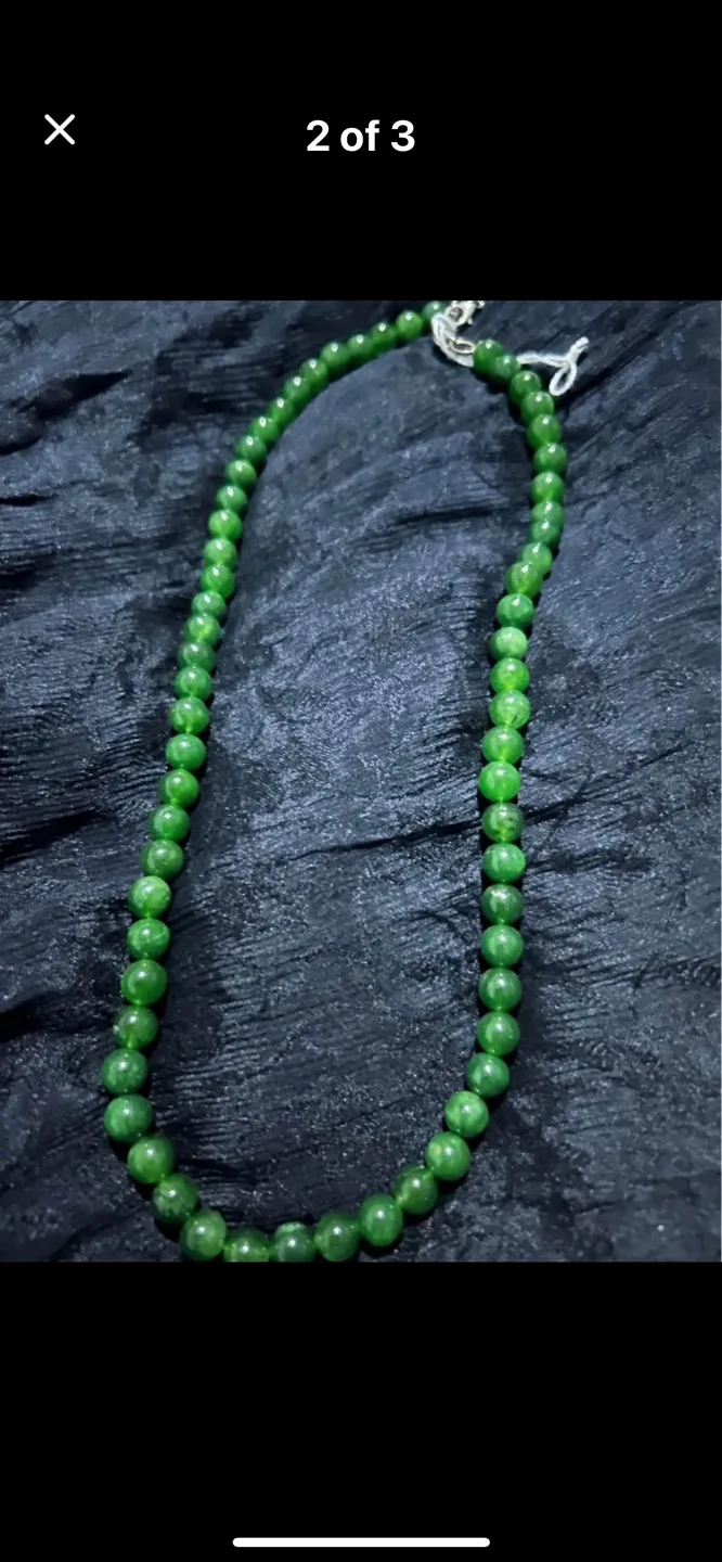 Natural 2x4mm FacetedJade Abacus Gems Silver clasp 18'' image indicator(2)