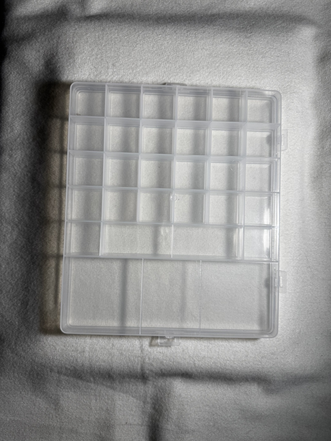 Clear Plastic Storage Box with 24 Compartments
