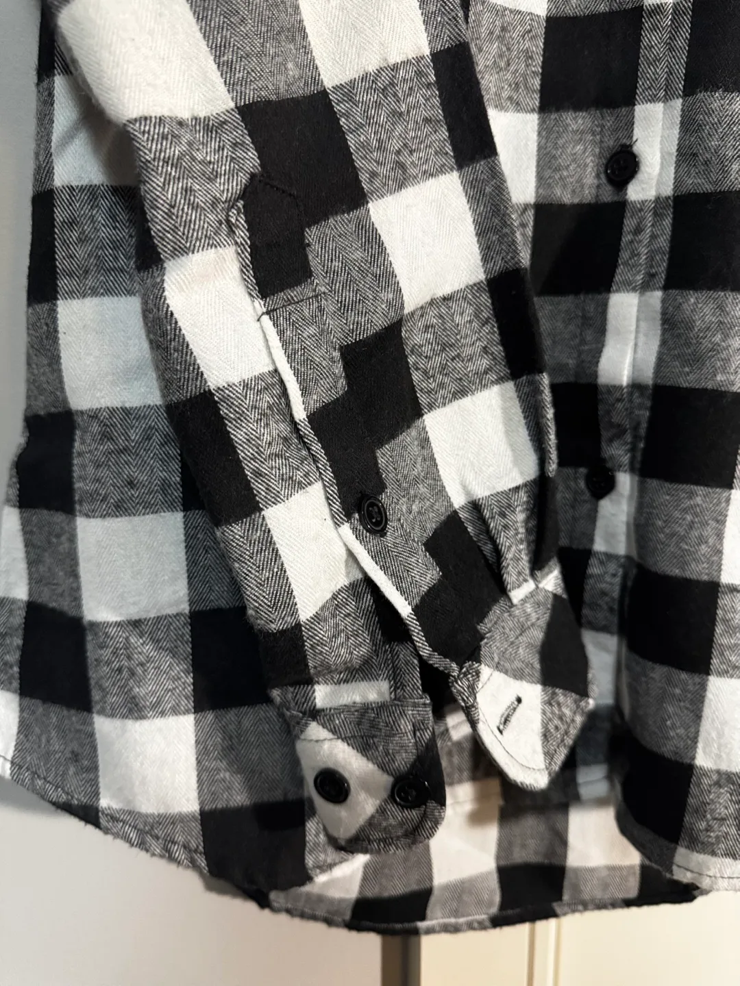 Black and White Plaid Flannel Shirt image indicator(3)