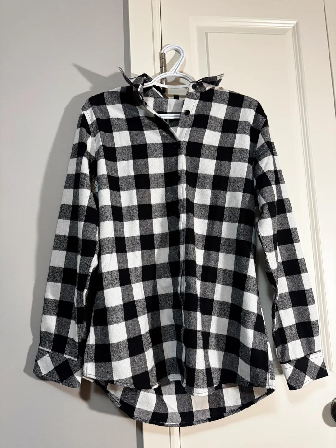 Black and White Plaid Flannel Shirt image indicator(5)