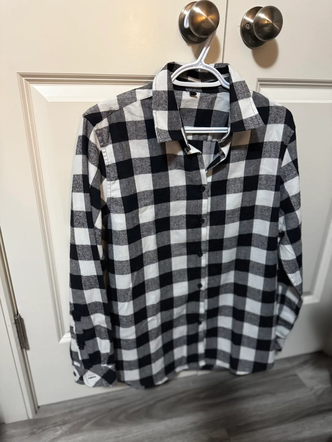 Black and White Plaid Flannel Shirt image indicator(10)