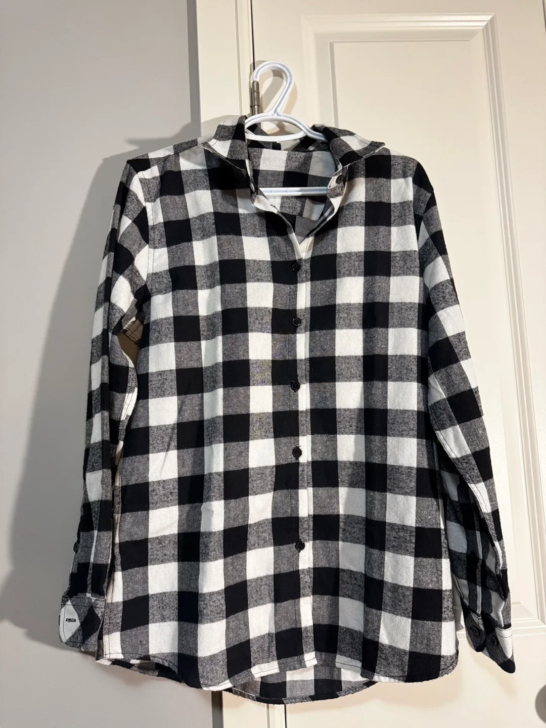 Black and White Plaid Flannel Shirt image indicator(9)