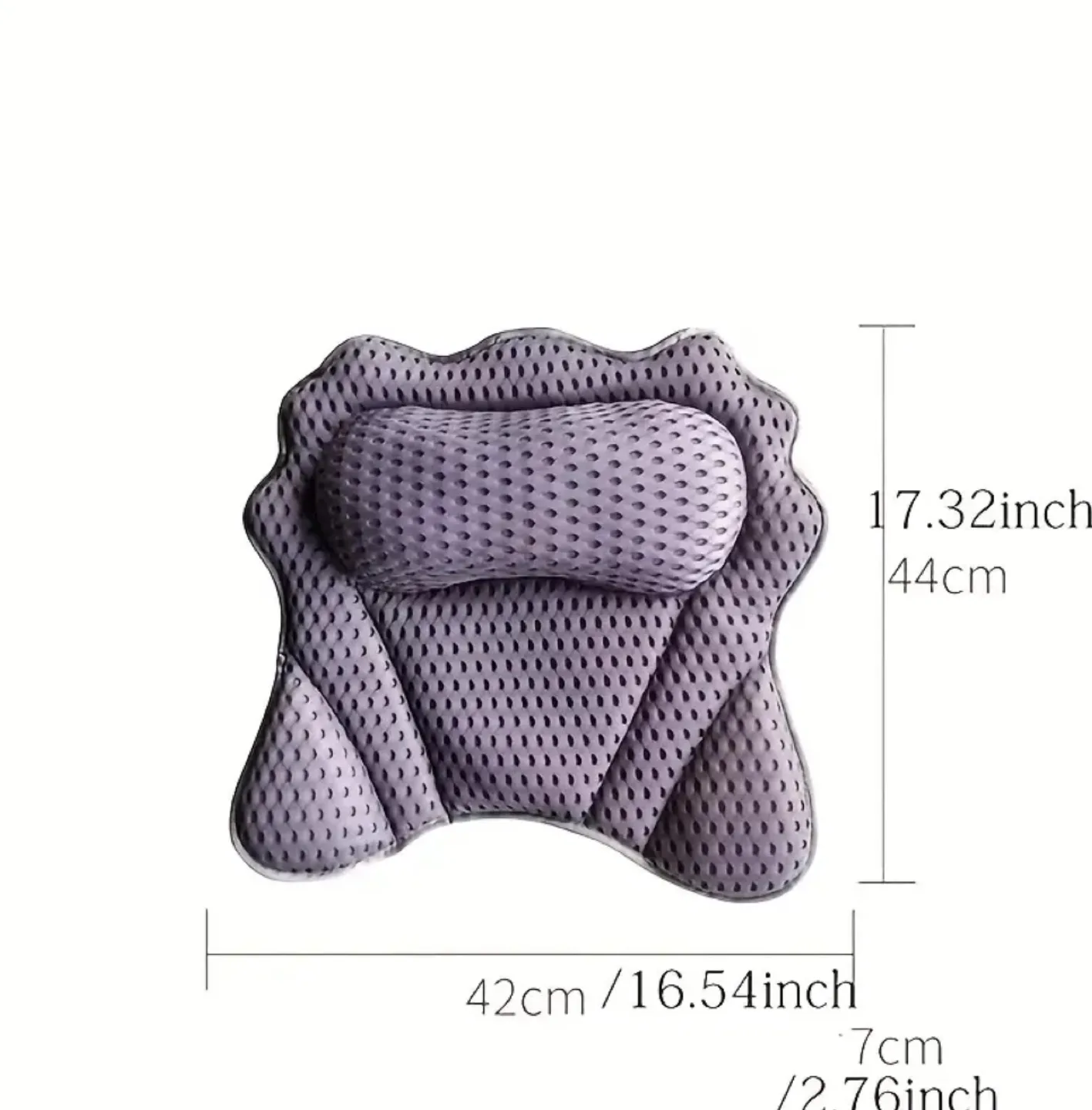 Bath Tub Pillow - Ergonomic Design - 6 Suction Cups - Grey image indicator(6)