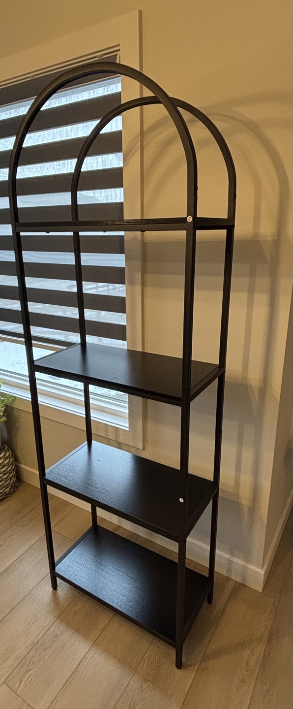 Black Metal 4-Shelf Bookcase - photo 2