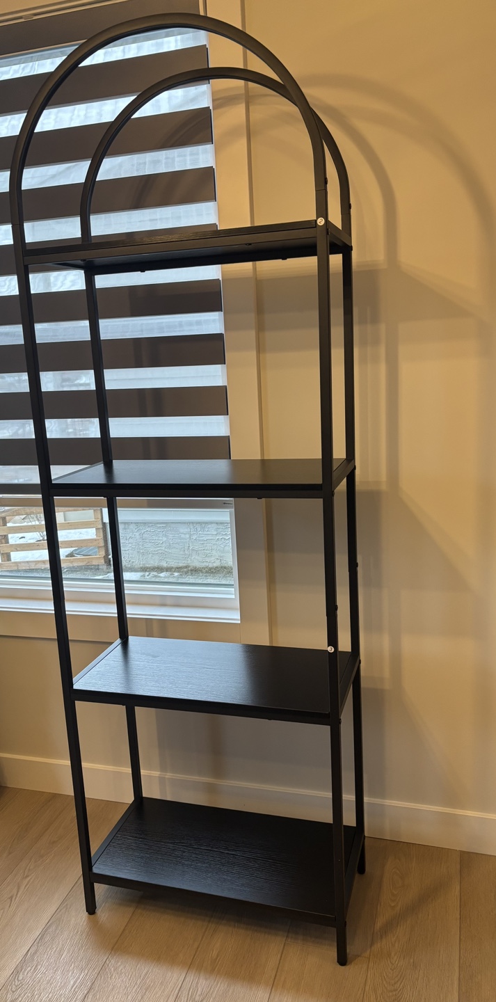 Black Metal 4-Shelf Bookcase