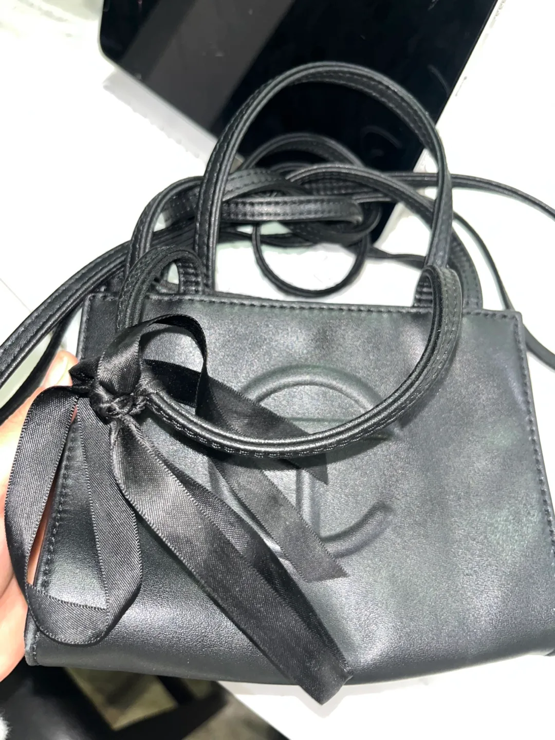 Telfar black mini Shopping Bag thumbnail