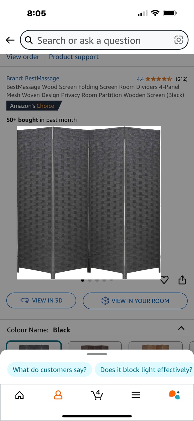 BestMassage 4-Panel Folding Screen Room Divider