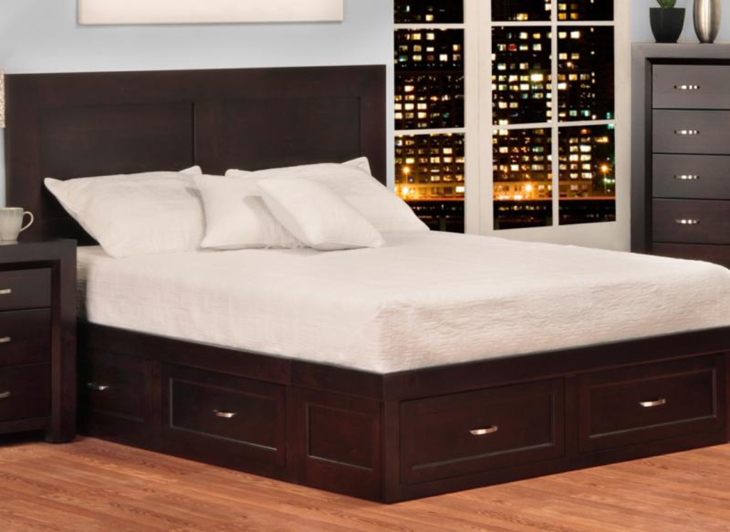Solid maple Queen Platform Bed Frame with Storage