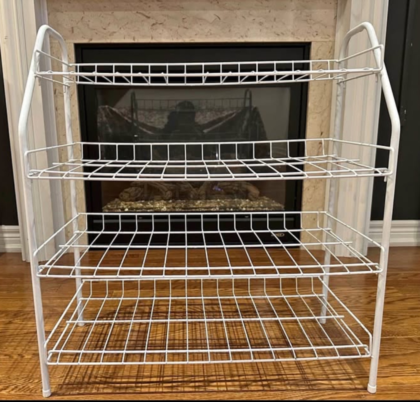 Show Rack white Metal 3 Tier Shelf
