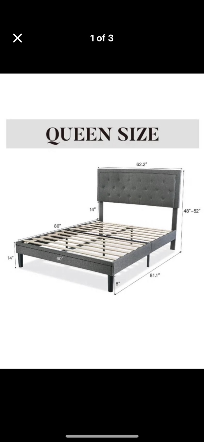 Queen Size Upholstered Bed Frame