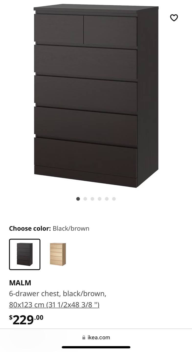 IKEA MALM 6-Drawer Chest - photo 2