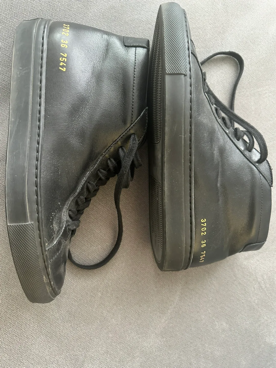 Common Projects Achilles Mid Black Leather Sneakers image indicator(2)