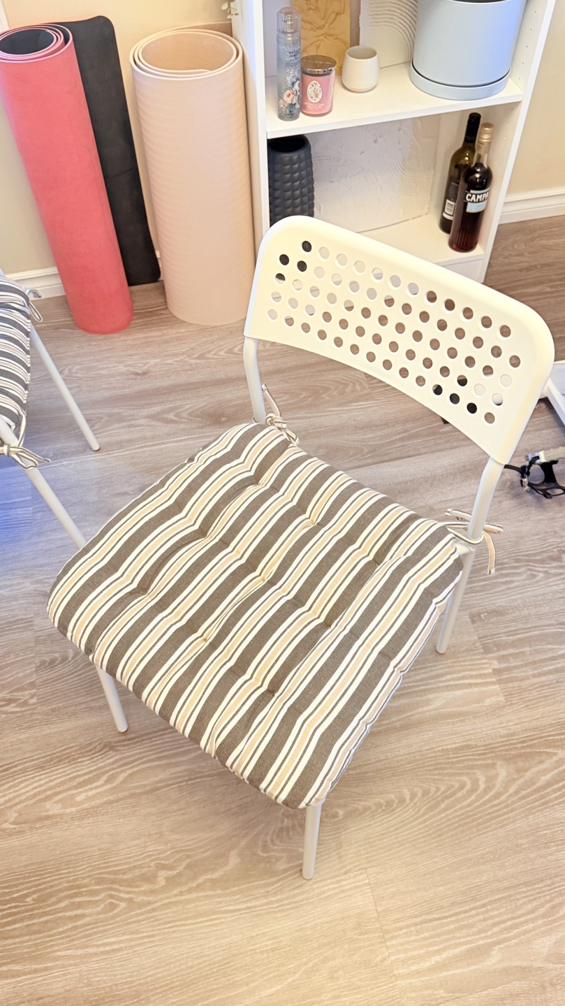 IKEA White Dining Chairs with Cushions - photo 3
