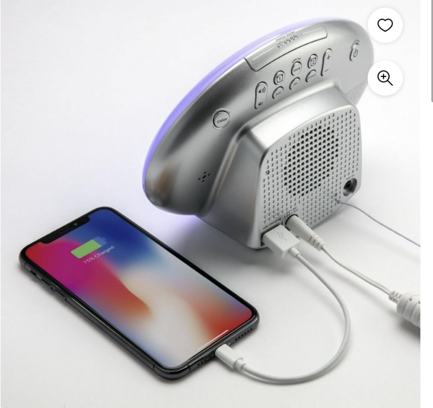 iHome Color Changing Alarm Clock with FM Radio and USB Charging - photo 4
