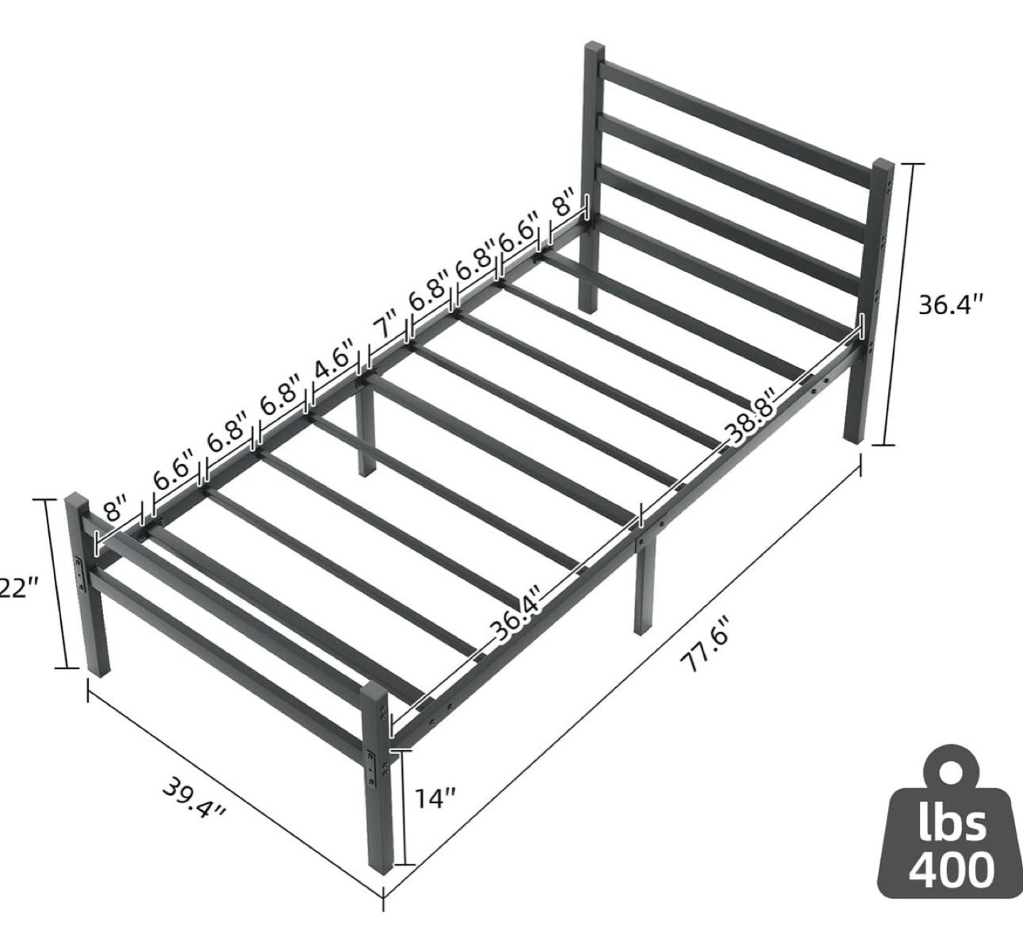 Twin Metal Bed Frame - photo 2