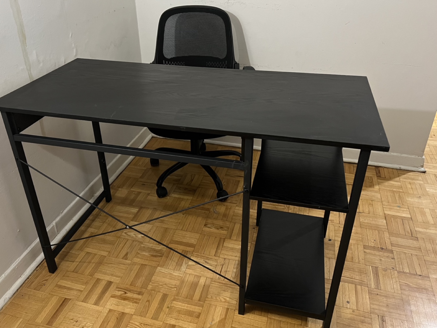 Black Computer Desk with Chair