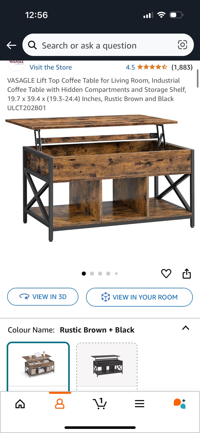 Lift Top Coffee Table with Hidden Compartments and Storage Shelf