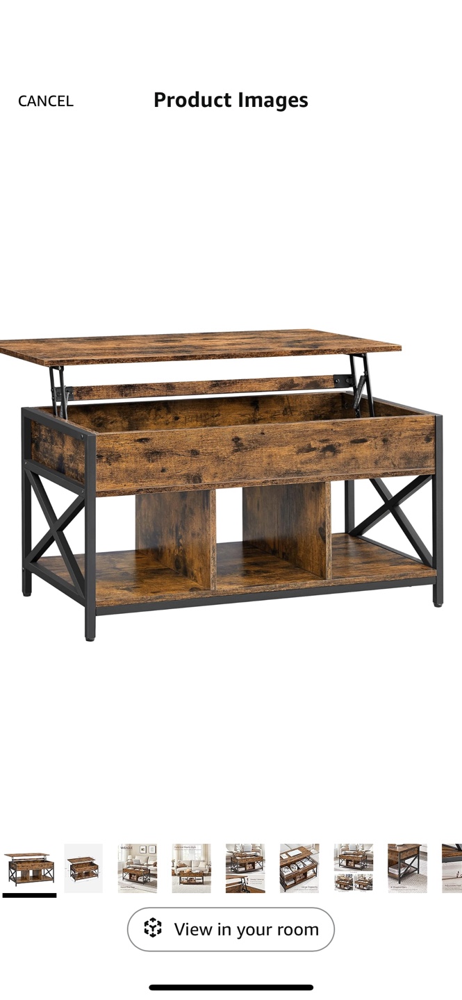 Lift Top Coffee Table with Hidden Compartments and Storage Shelf - photo 5