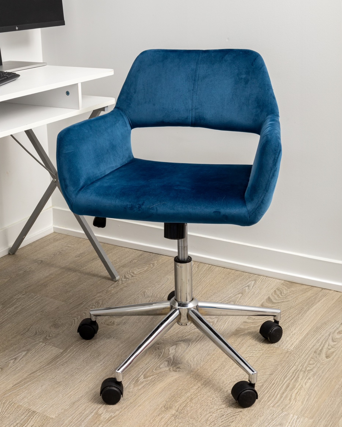 Blue Velvet Office Chair