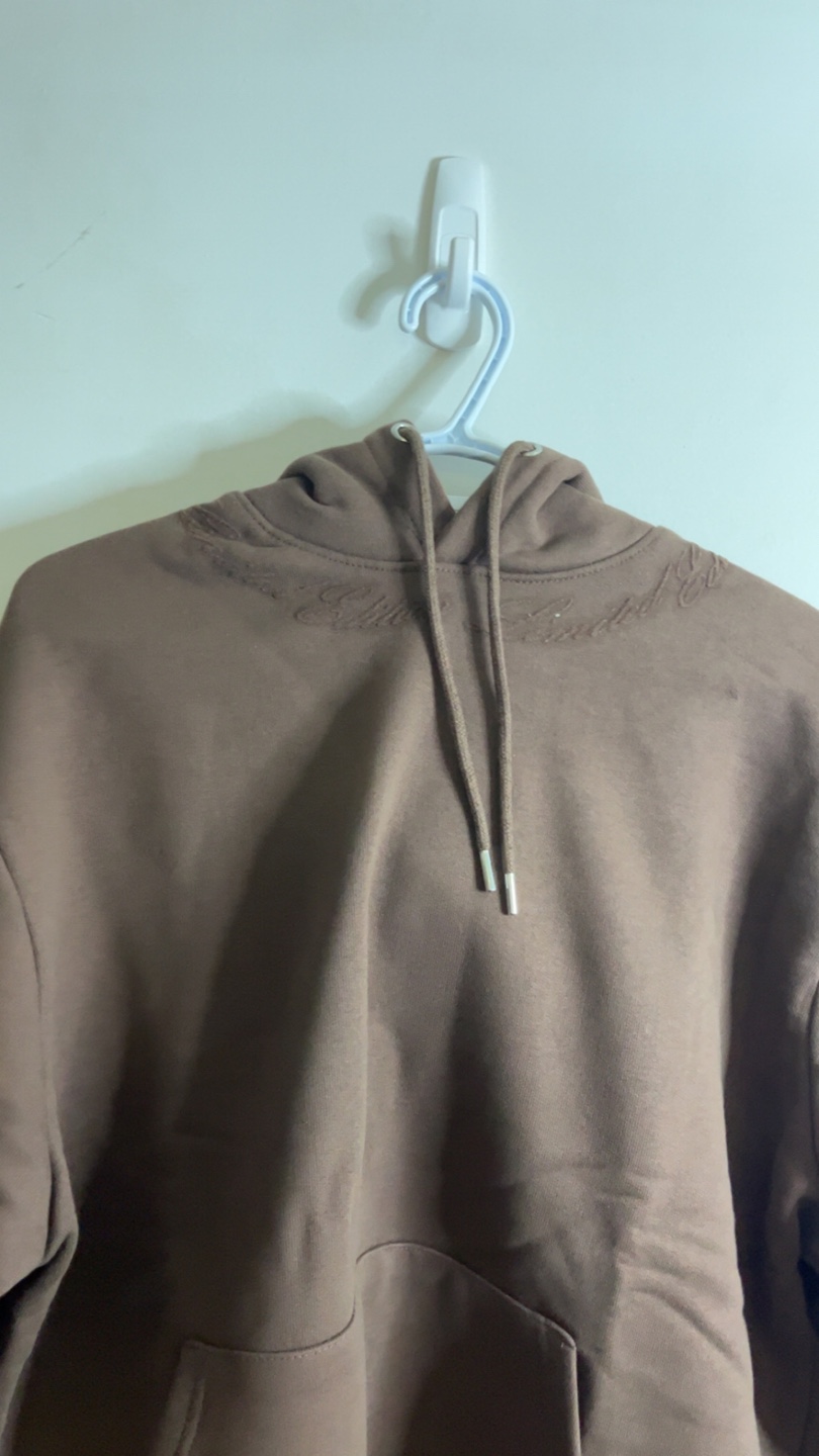 Brown Embroidered Hoodie