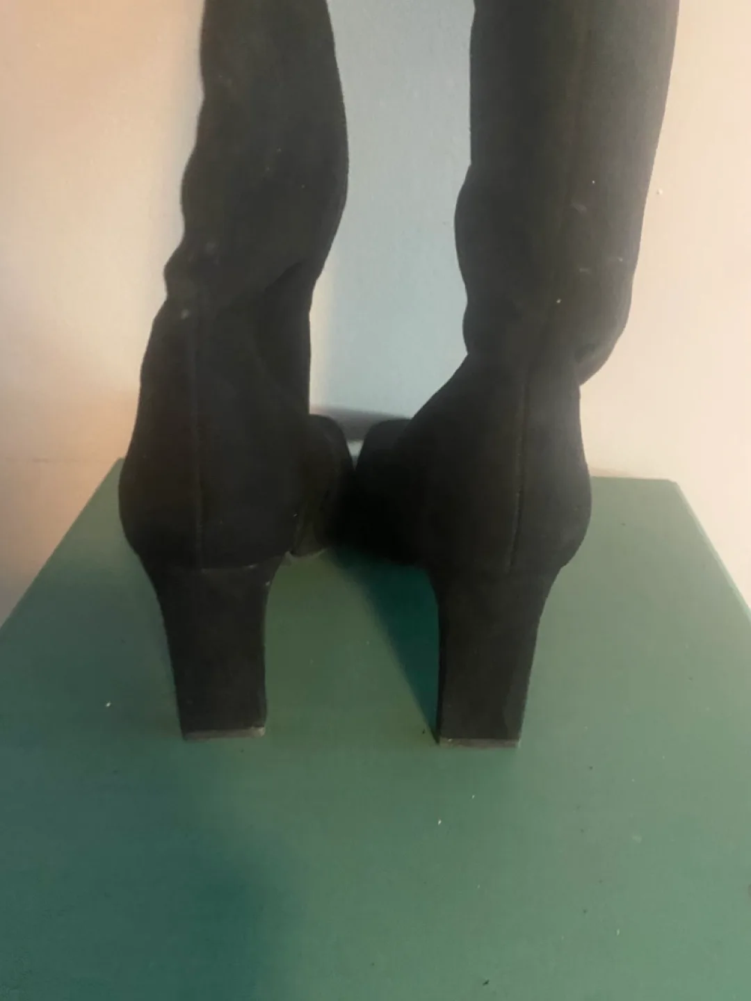 Black Knee High faux Suede Boots image indicator(3)