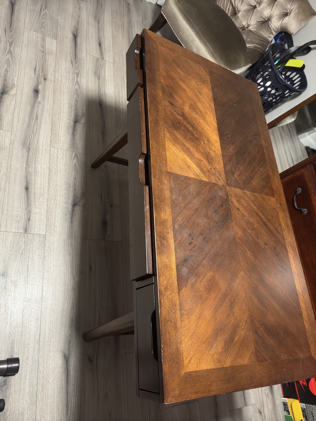 Wooden Desk with Three Drawers - photo 2