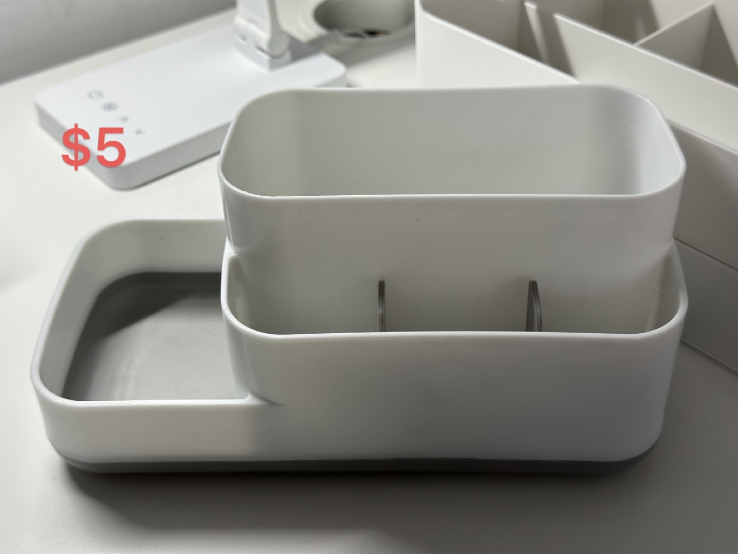 White and Grey Desk Organizer