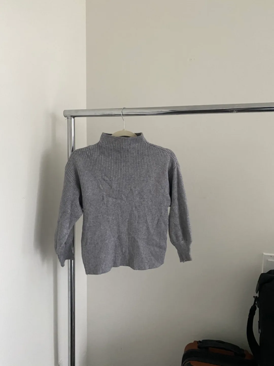 Grey Mock Neck Sweater image indicator(3)