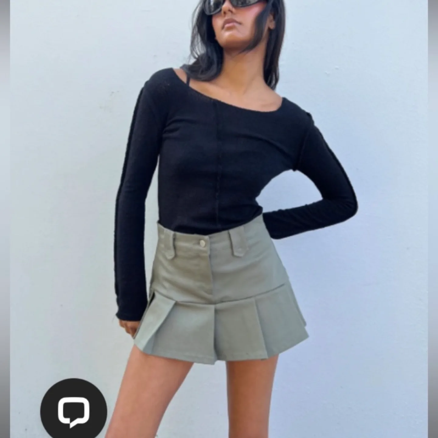 NEW Oak + Fort Olive Green Pleated Skirt image indicator(5)