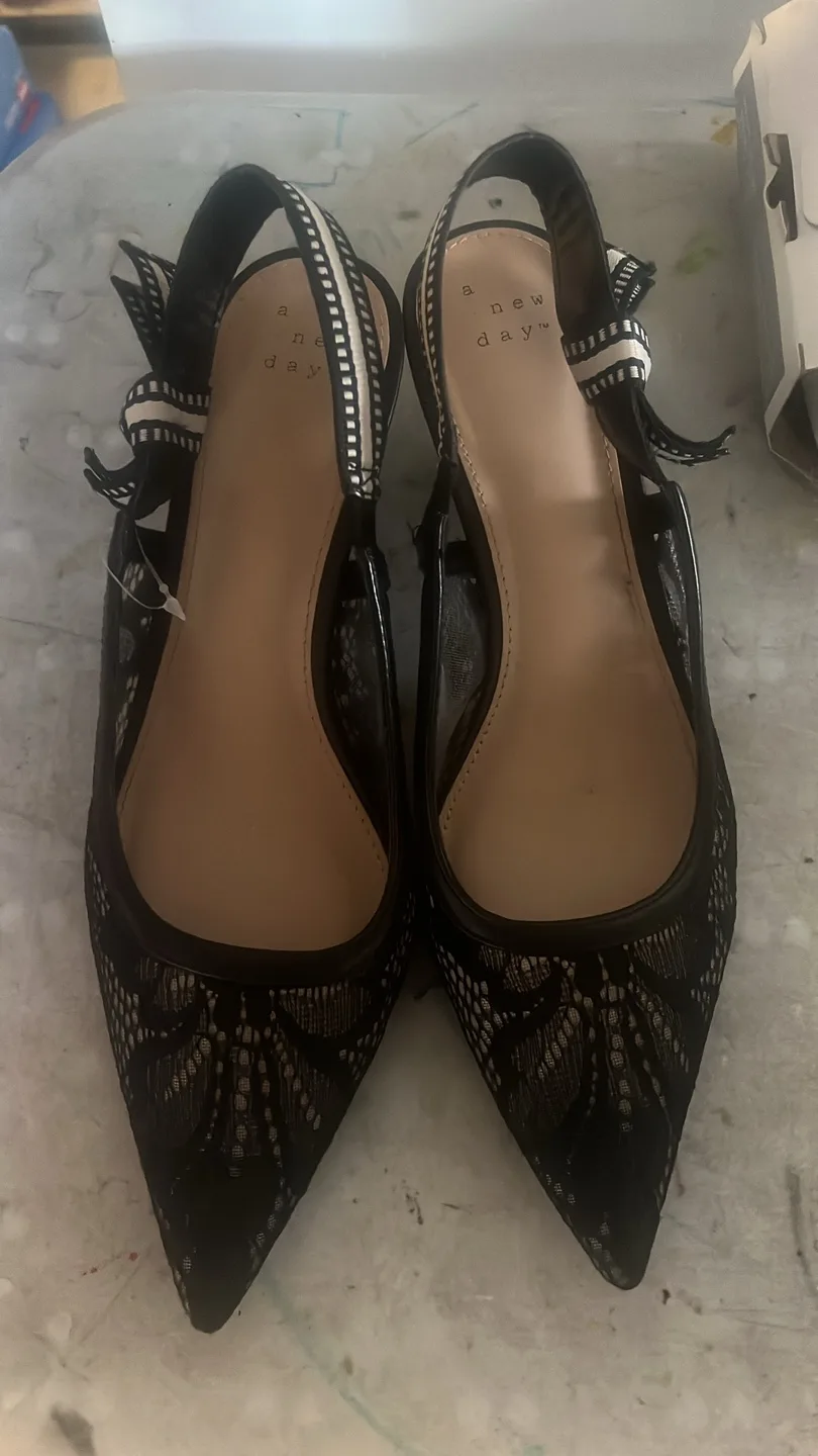 a.new.day Black Lace Heels thumbnail