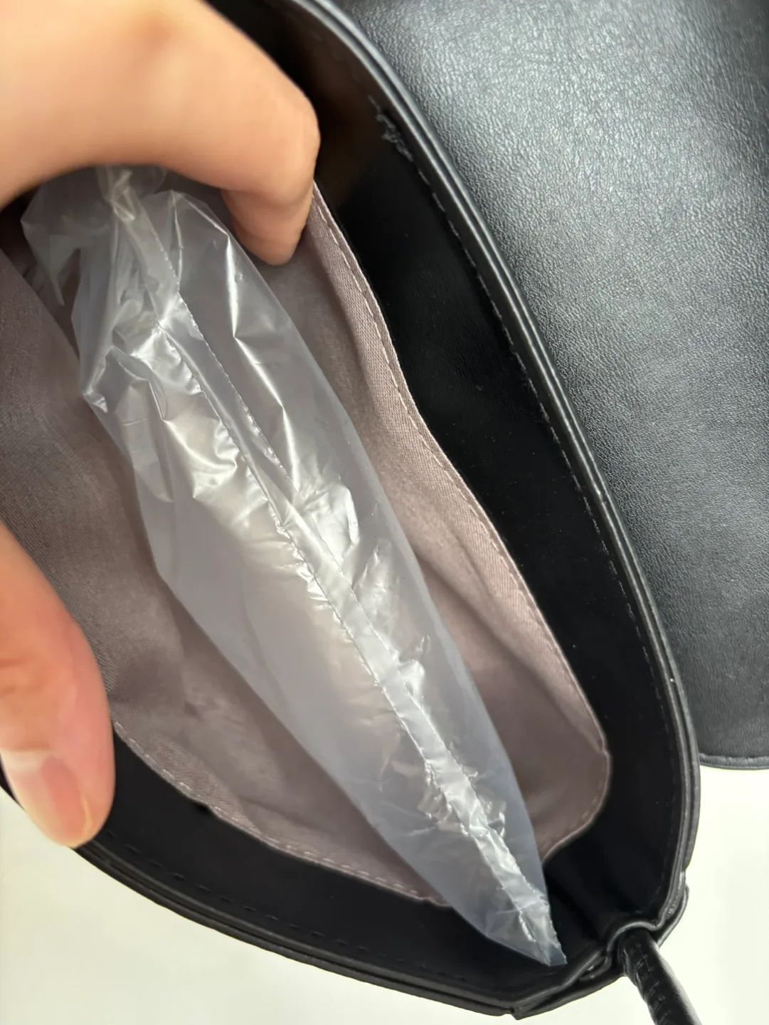 Brand new Black Faux Leather Bag with Knotted Strap image indicator(3)