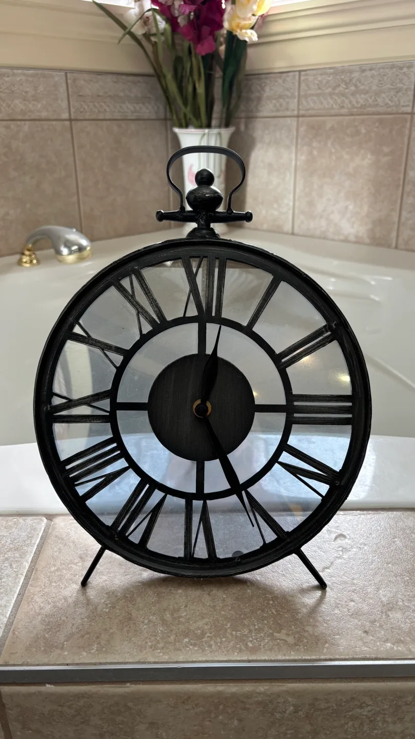 Black Metal Skeleton Clock thumbnail