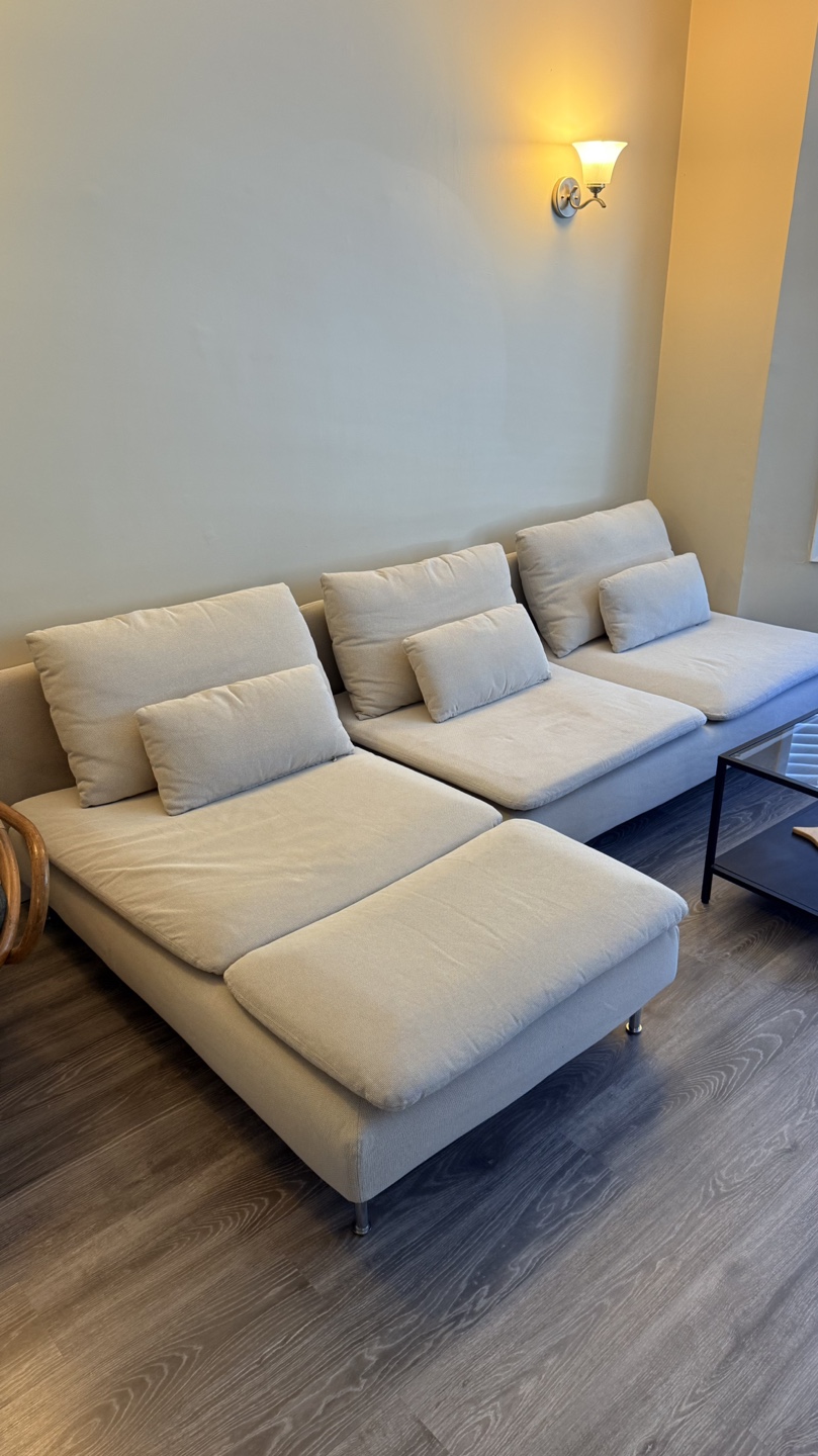 IKEA modular sectional sofa with chaise