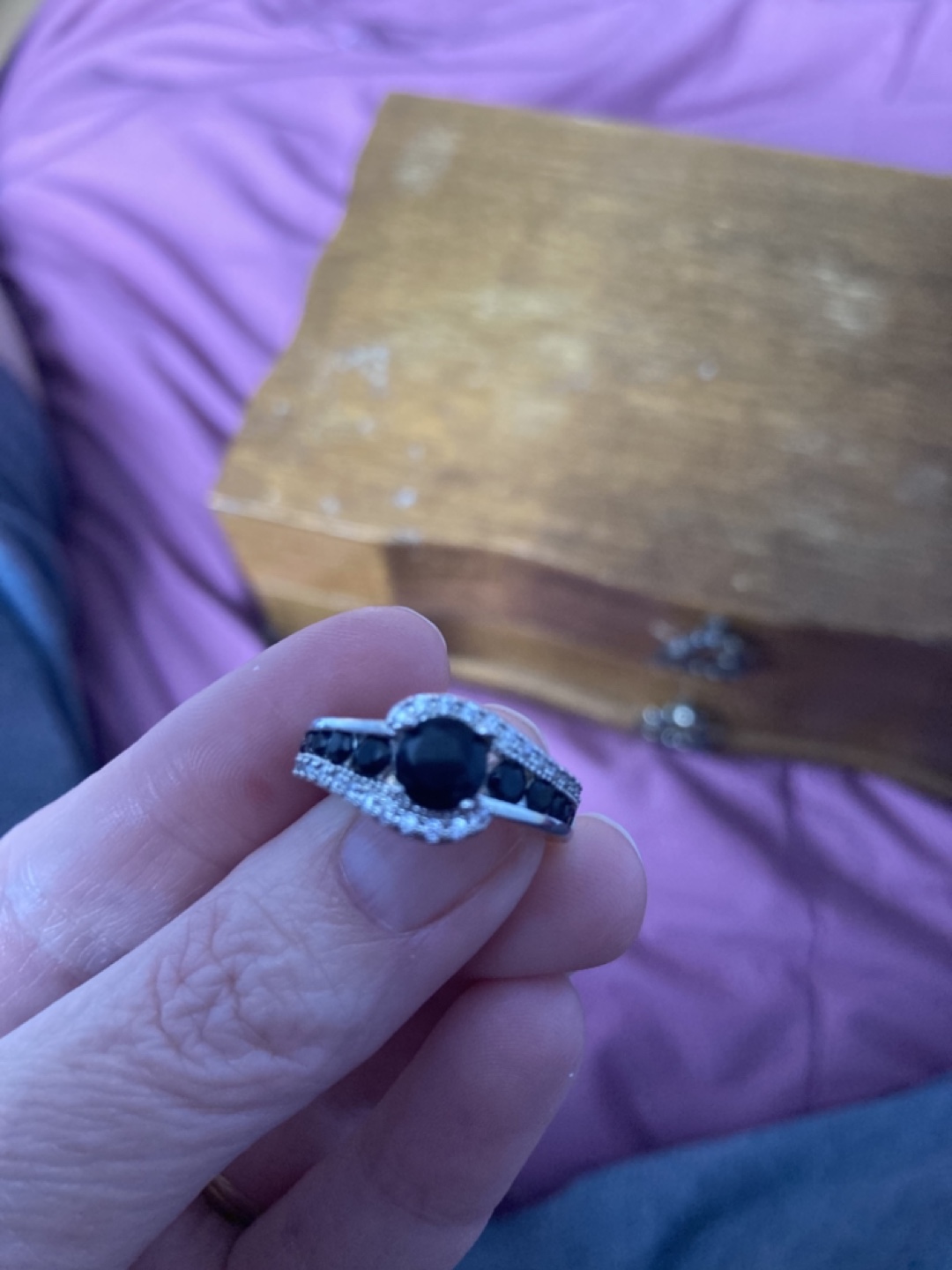 Black stone ring