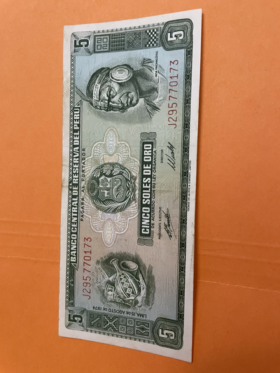 Peruvian 5 Soles Banknote - photo 3