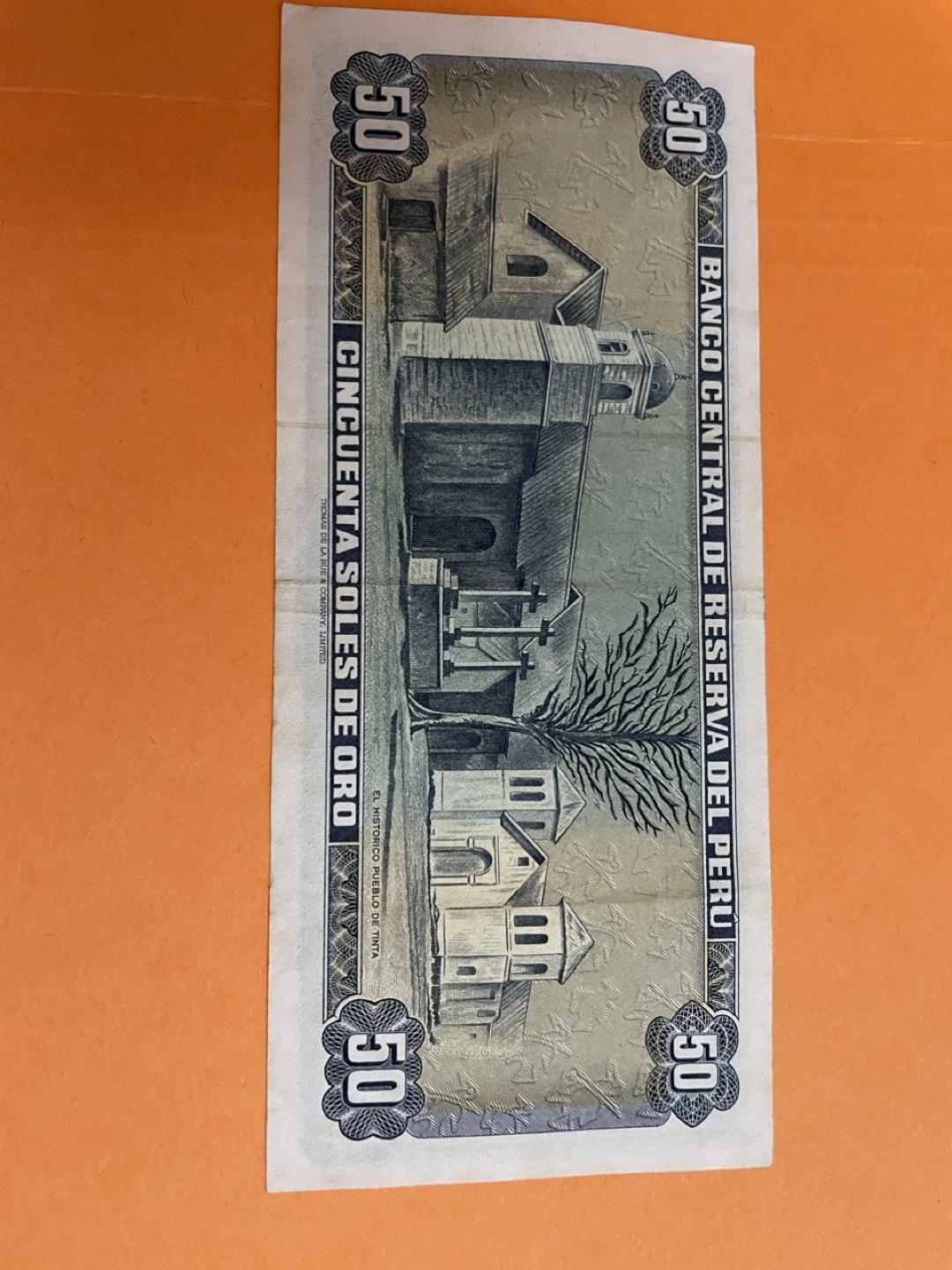 Peruvian 50 Soles de Oro Bank Note - 1973 - photo 2