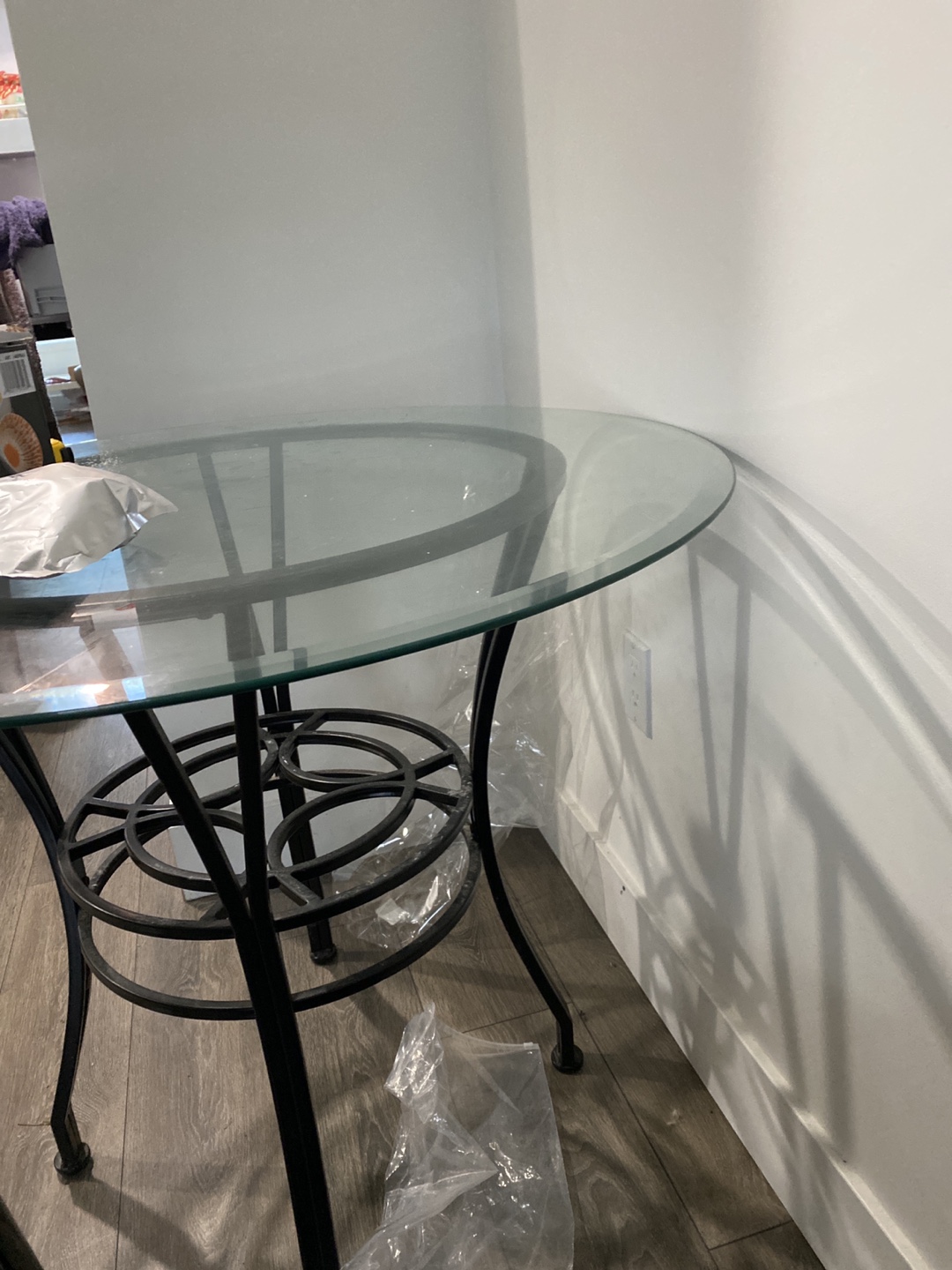 Black Glass Top Table