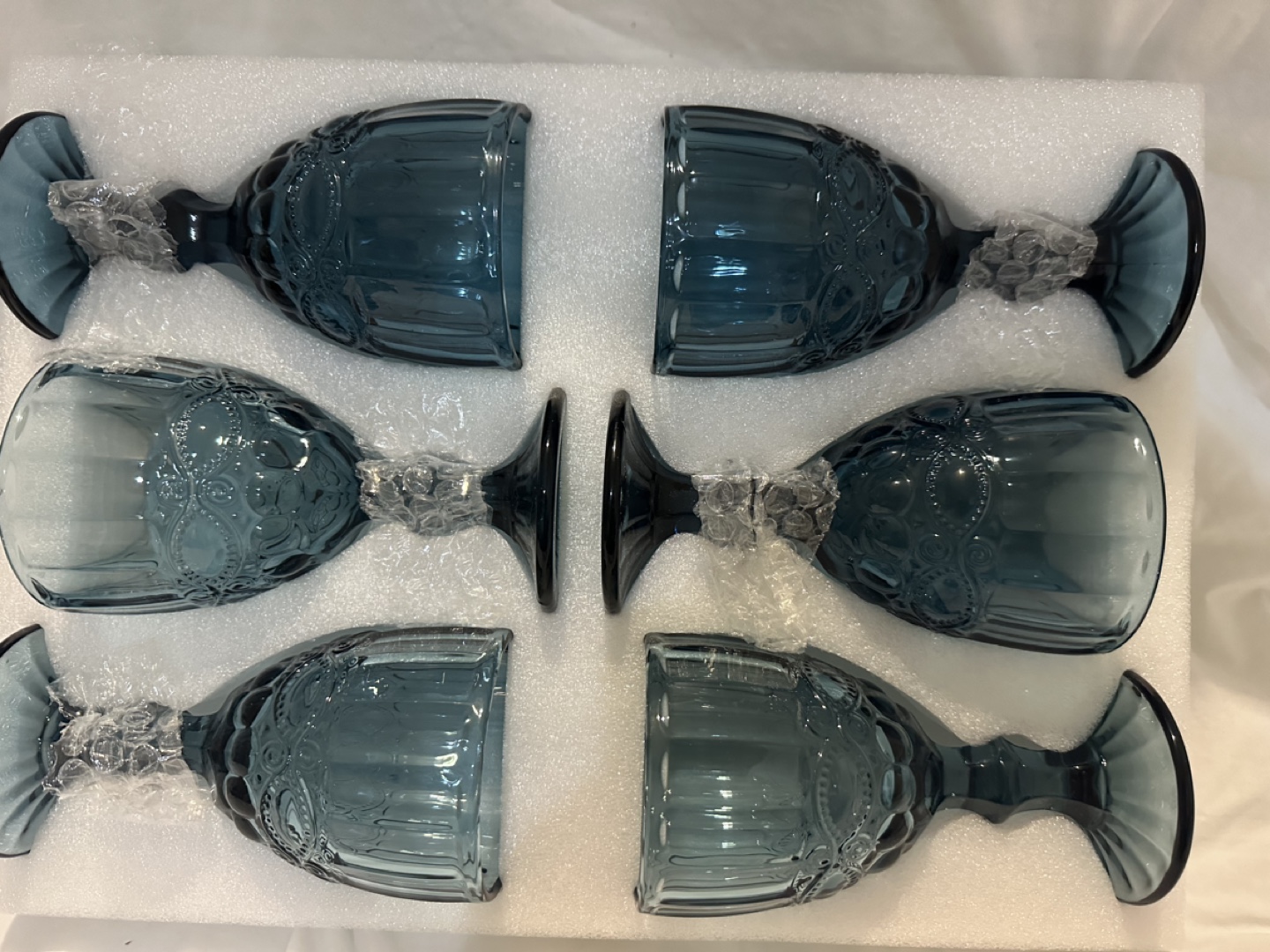Set of 6 Blue Wine Glasses - photo 4