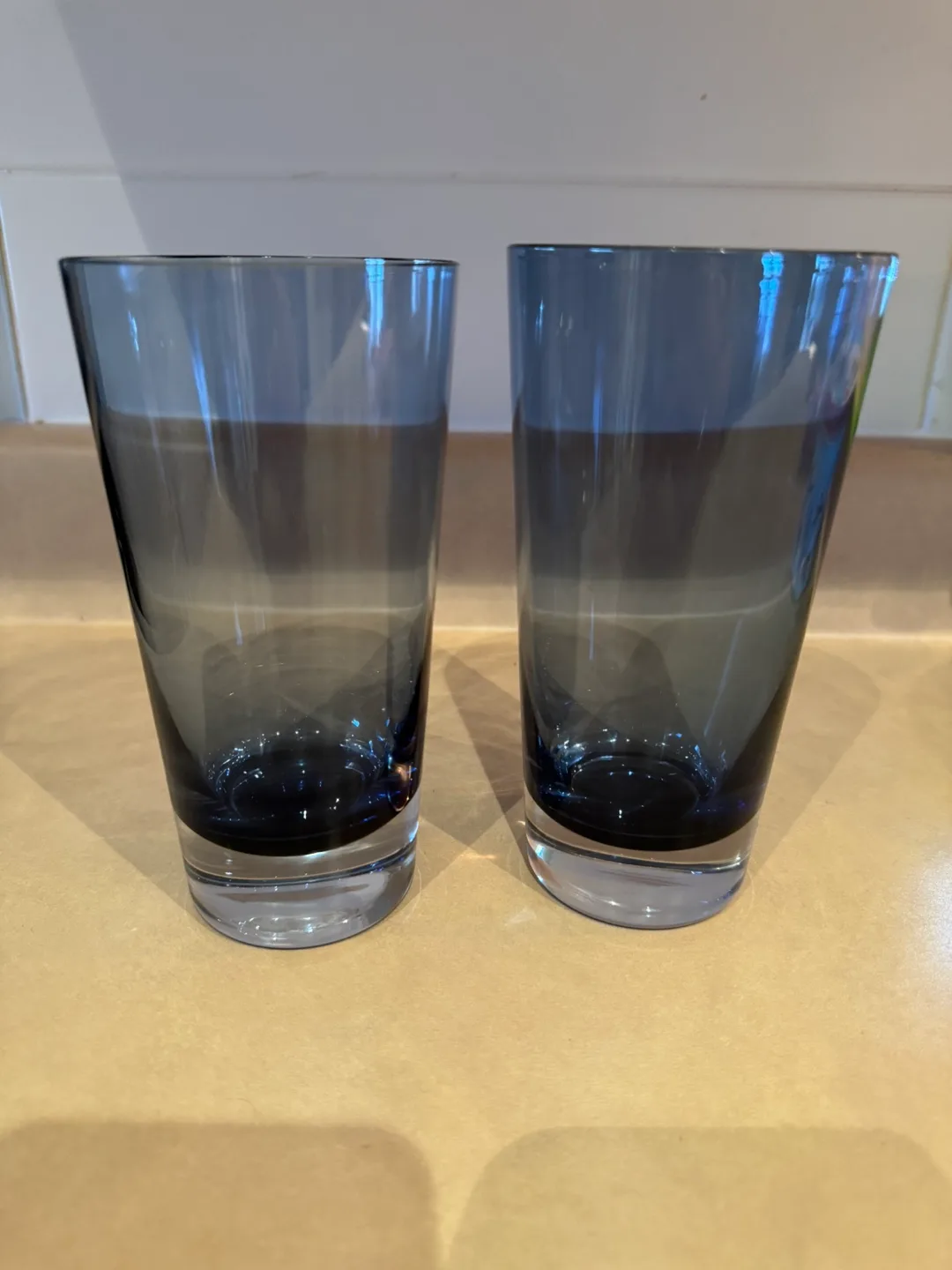 Set of 2  Villeroy & Boch clear blue highball glasses thumbnail