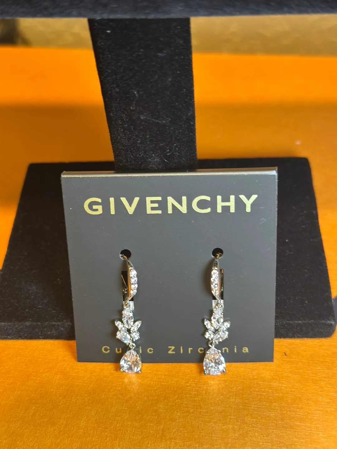 For Sale: Authentic Givenchy Faceted Crystal Teardrop Earrings thumbnail