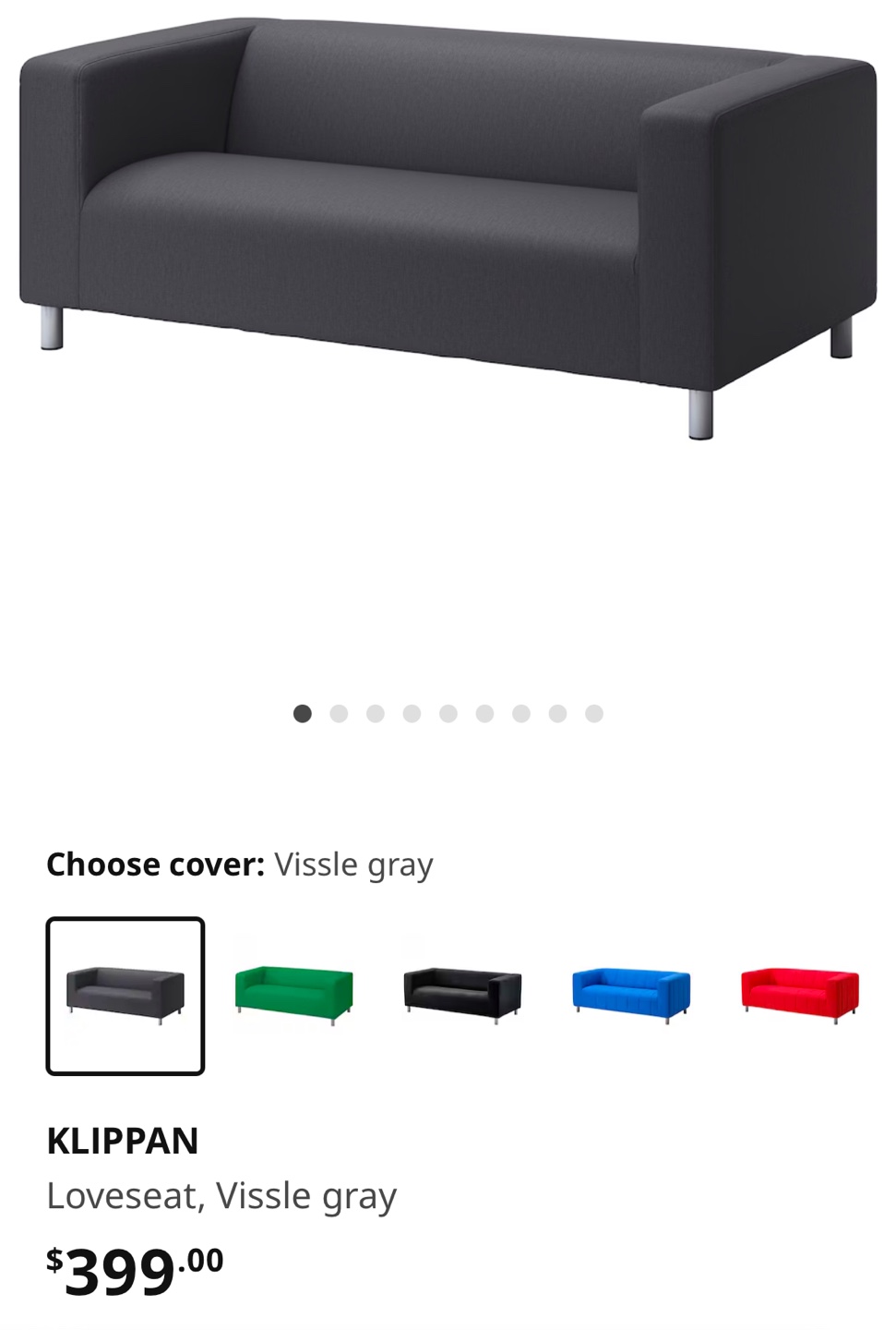 IKEA kipplan loveseat / couch - photo 4