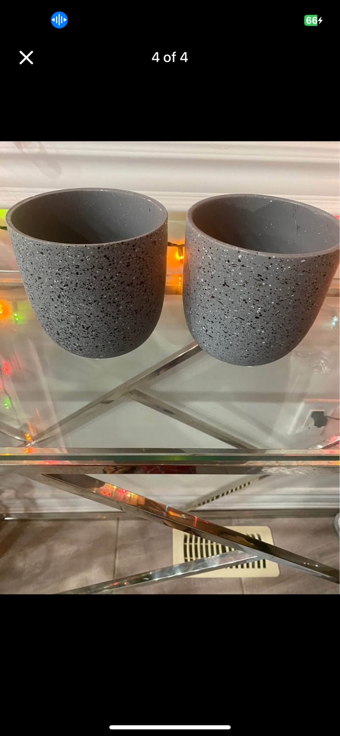Set of 2 Grey Speckled Planters